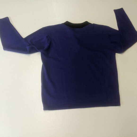 Casual Corner Size Small Purple and Black Polo Style Sweater - Picture 2 of 8
